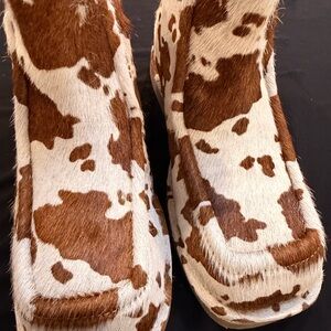 Bronx Brown and White Ankle Boots